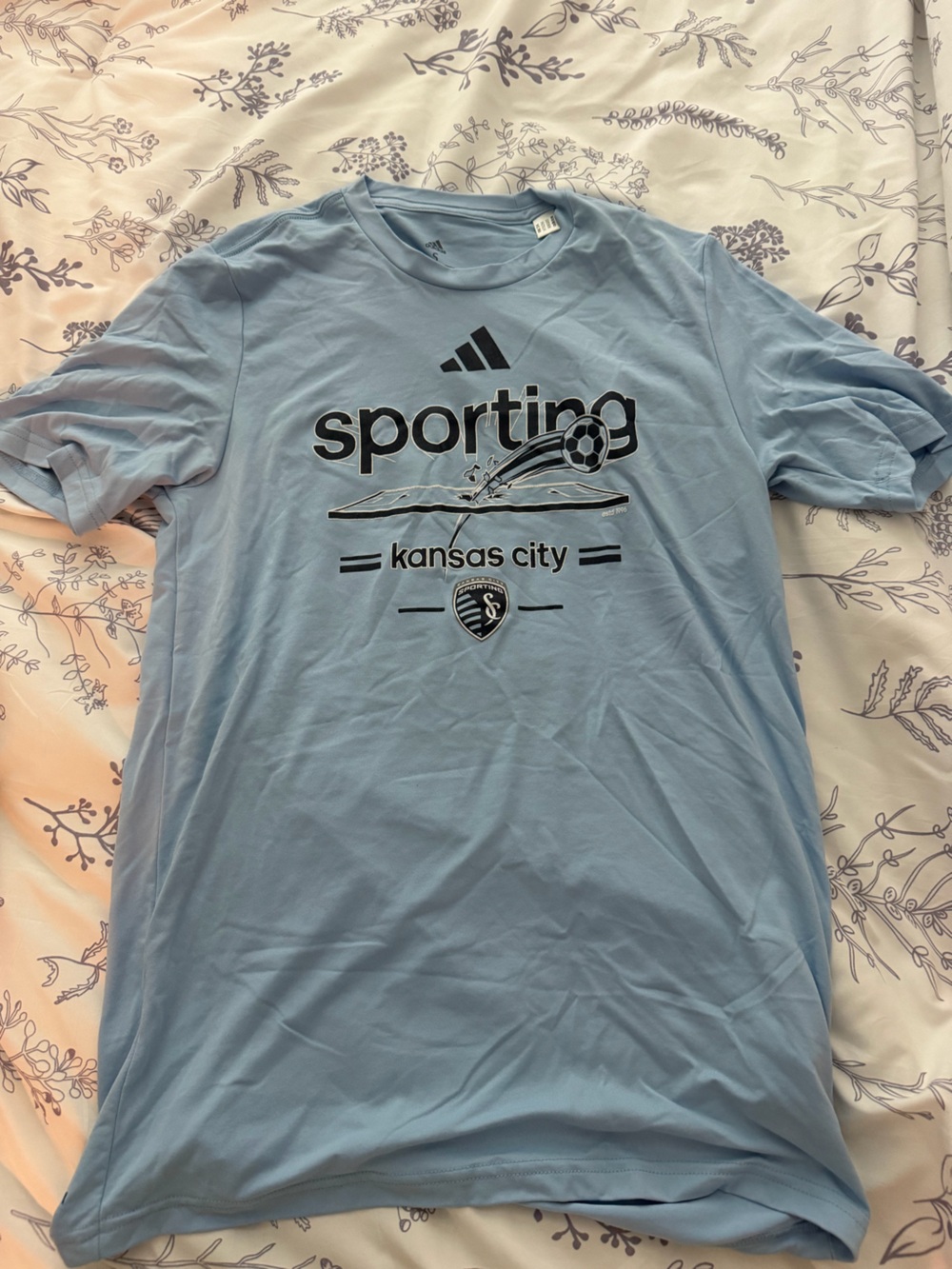 adidas Sporting Kansas City Light Blue Logo Tee - Men